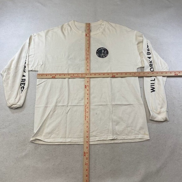 Will Work 4 Beer Grim Reaper Graphic Tee Thrifted Vintage Style Size XL - Picture 5 of 13